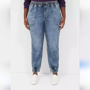 Lane Bryant Joggers Pants 16 Pull On Boyfriend Drawstring Soft Stretch Mid Rise